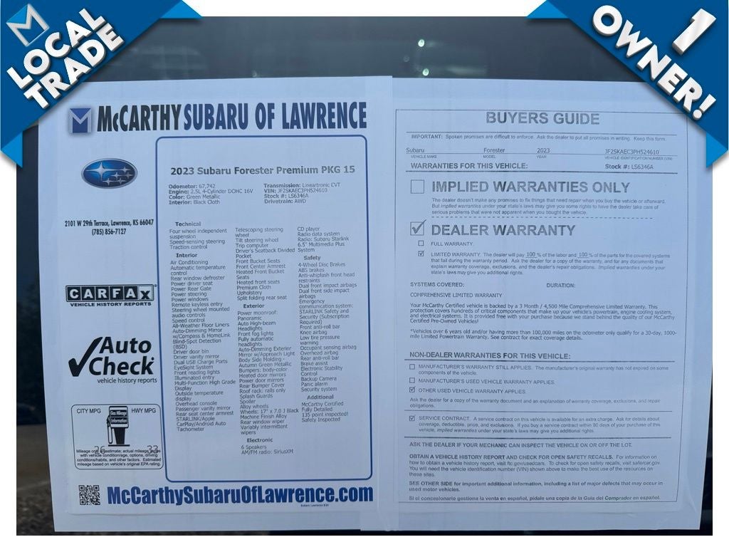 2023 Subaru Forester Premium PKG 15
