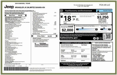 2018 Jeep Wrangler JK Unlimited Sahara